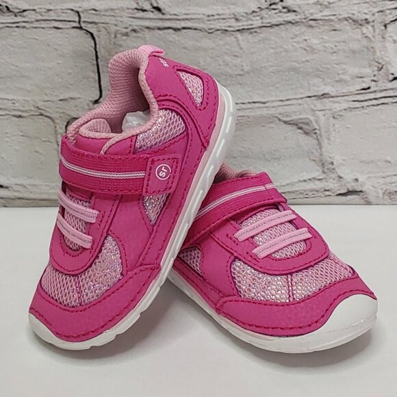 STRIDE RITE 'JAMIE' MEMORY FOAM SOFT~MOTION LEATHER SHOES SHIMMER PINK - Picture 2 of 16